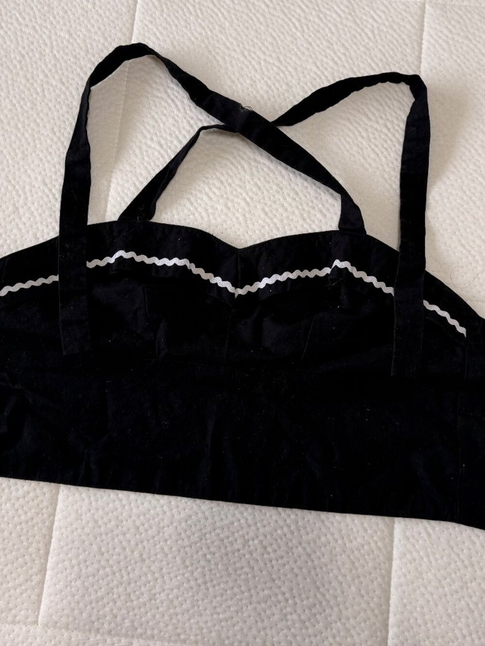 Black Lace Trim Halter Top